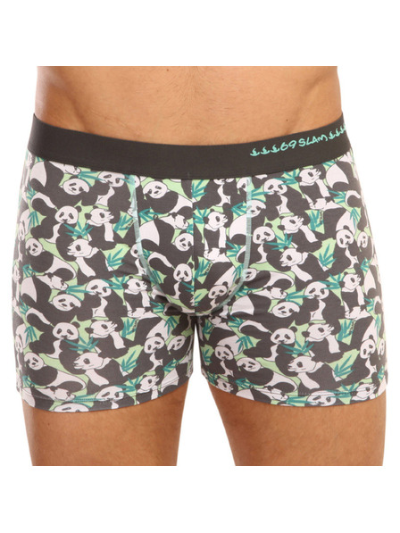 69slam Pánské boxerky 69SLAM fit bamboo panda boo