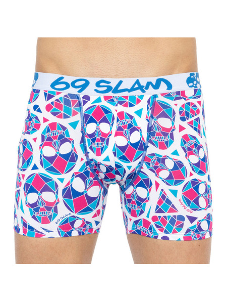 69slam Pánské boxerky 69SLAM fit skullmond white