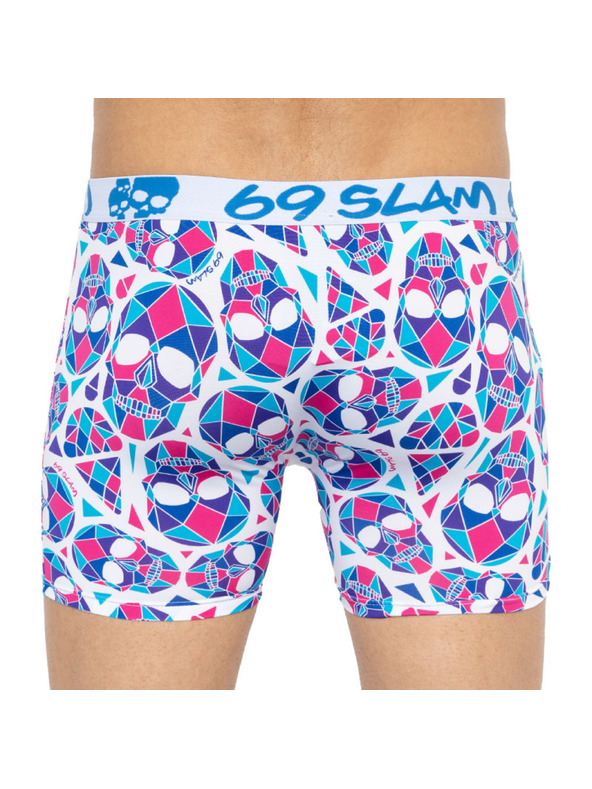 69slam Pánské boxerky 69SLAM fit skullmond white