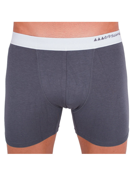 69slam Pánské boxerky 69SLAM fit bamboo plain dark grey