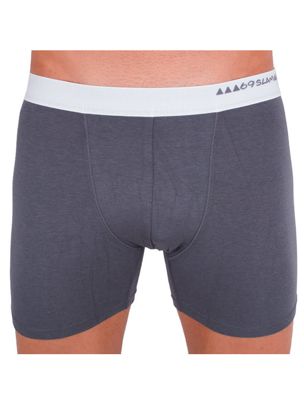 69slam Pánské boxerky 69SLAM fit bamboo plain dark grey