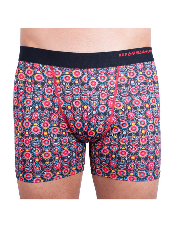 69slam Pánské boxerky 69SLAM fit flower skull