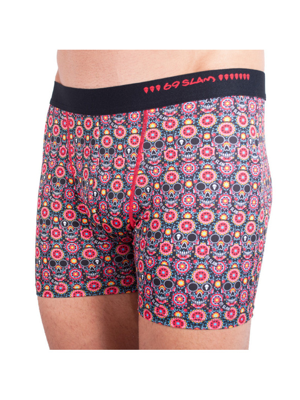 69slam Pánské boxerky 69SLAM fit flower skull