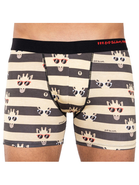 69slam Pánské boxerky 69SLAM fit bamboo giraffe stripes
