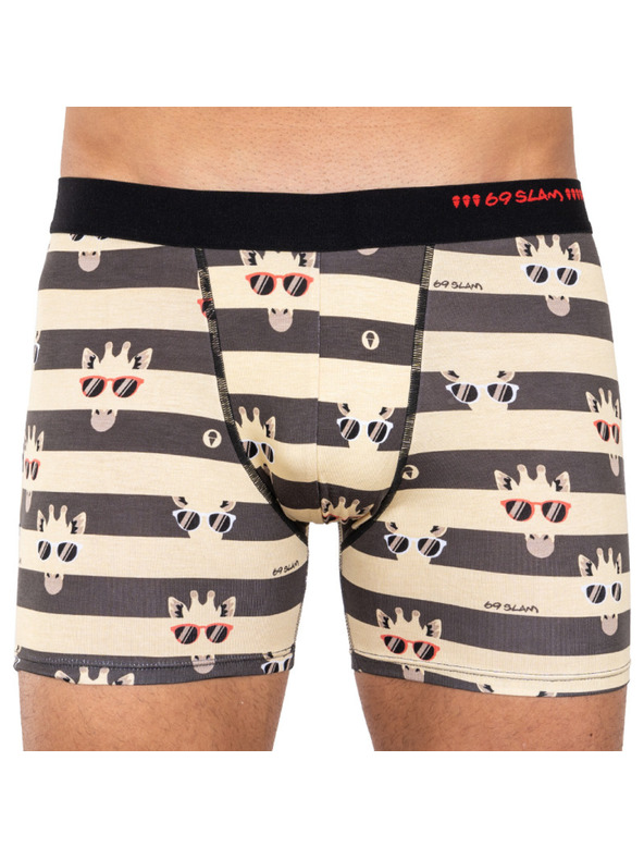 69slam Pánské boxerky 69SLAM fit bamboo giraffe stripes