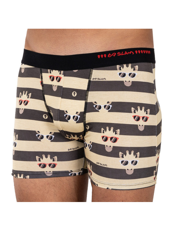 69slam Pánské boxerky 69SLAM fit bamboo giraffe stripes