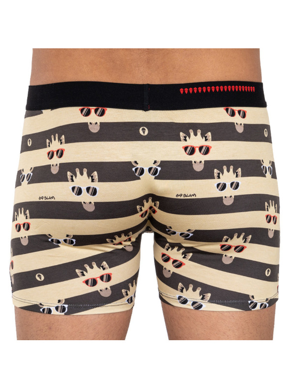 69slam Pánské boxerky 69SLAM fit bamboo giraffe stripes