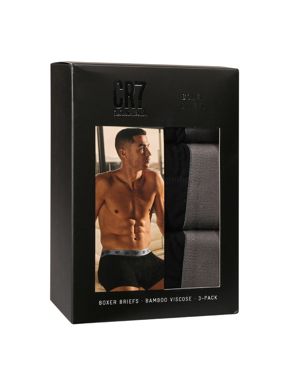 CR7 Sada tří - pánské boxerky CR7 bambusové černé