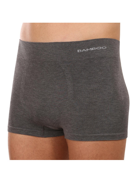 gino Pánské boxerky Gino bezešvé bambusové šedé