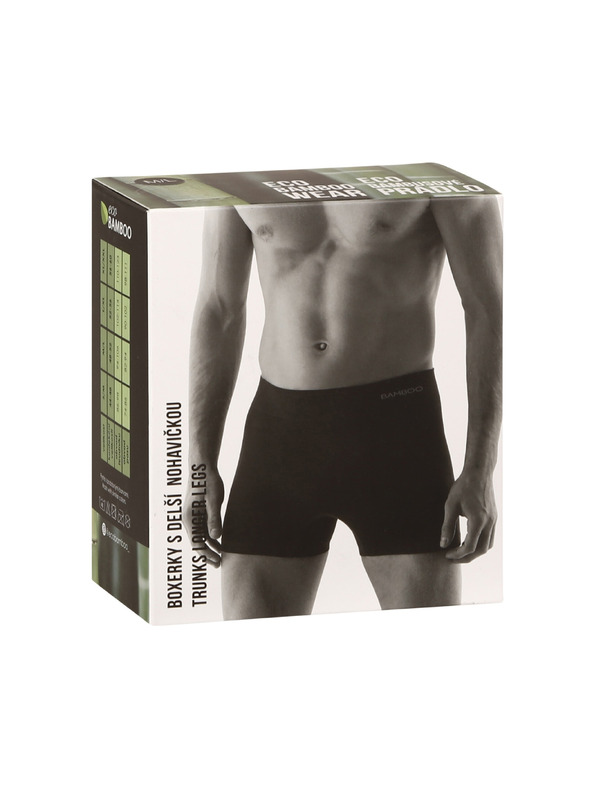 gino Pánské boxerky Gino bezešvé bambusové černé