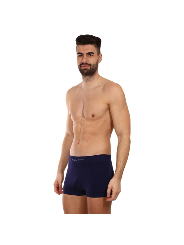 gino Pánské boxerky Gino bezešvé bambusové modré