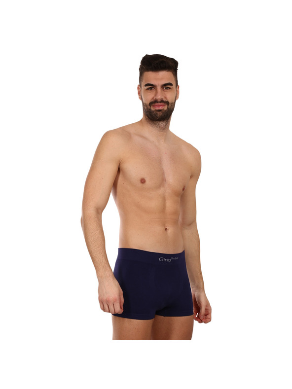 gino Pánské boxerky Gino bezešvé bambusové modré