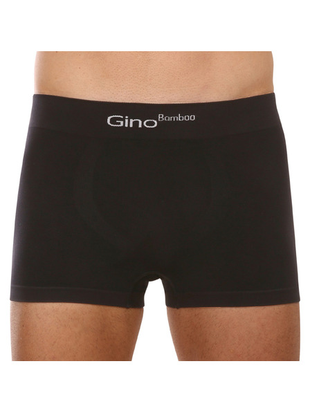 gino Pánské boxerky Gino bambusové bezešvé černé
