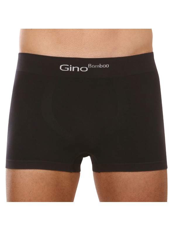 gino Pánské boxerky Gino bambusové bezešvé černé