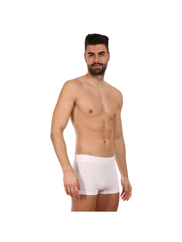 gino Pánské boxerky Gino bezešvé bambusové bílé