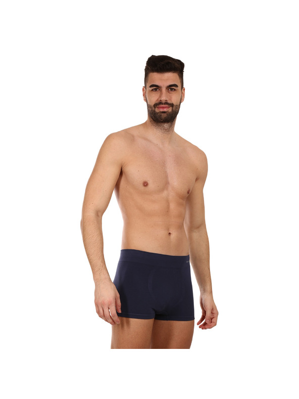gino Pánské boxerky Gino bezešvé bambusové modré