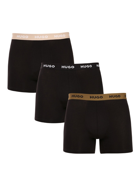 HUGO Sada tří - pánské boxerky HUGO černé