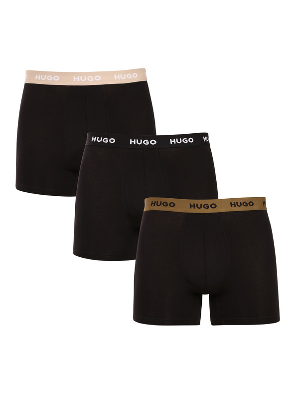 HUGO Sada tří - pánské boxerky HUGO černé