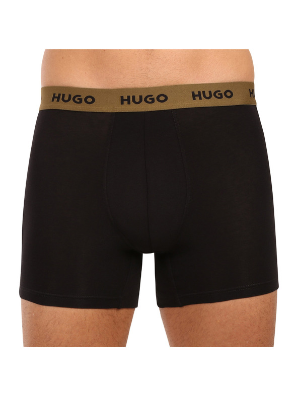 HUGO Sada tří - pánské boxerky HUGO černé