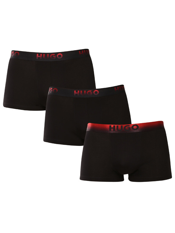 HUGO Sada tří - pánské boxerky HUGO černé