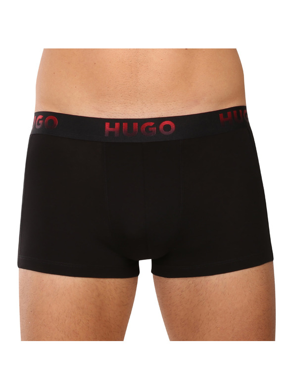 HUGO Sada tří - pánské boxerky HUGO černé