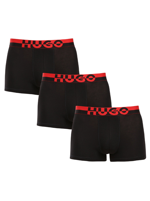 HUGO Sada tří - pánské boxerky HUGO černé