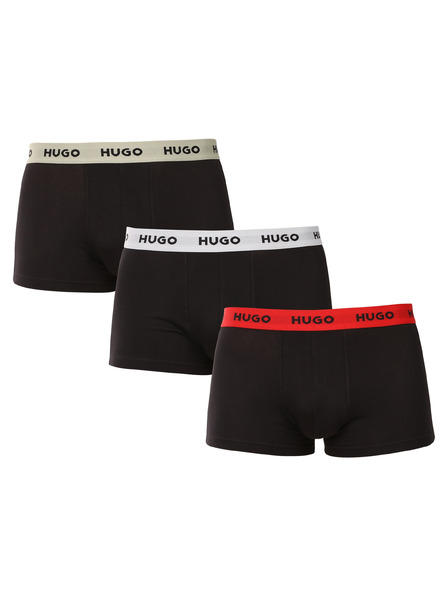 HUGO Sada tří - pánské boxerky HUGO černé