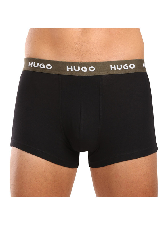 HUGO Sada tří - pánské boxerky HUGO černé