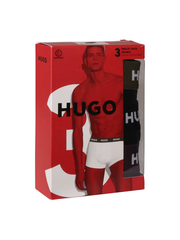 HUGO Sada tří - pánské boxerky HUGO černé