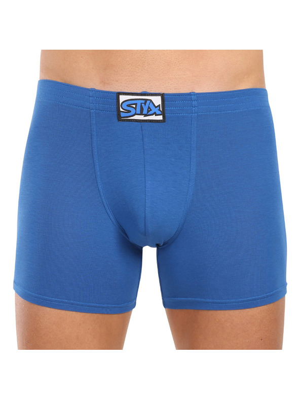 Styx Sada tří - pánské boxerky Styx long klasická guma modré