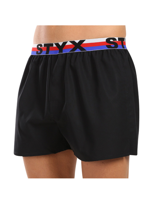 Styx Sada pěti - pánské trenky Styx sportovní guma černé trikolóra