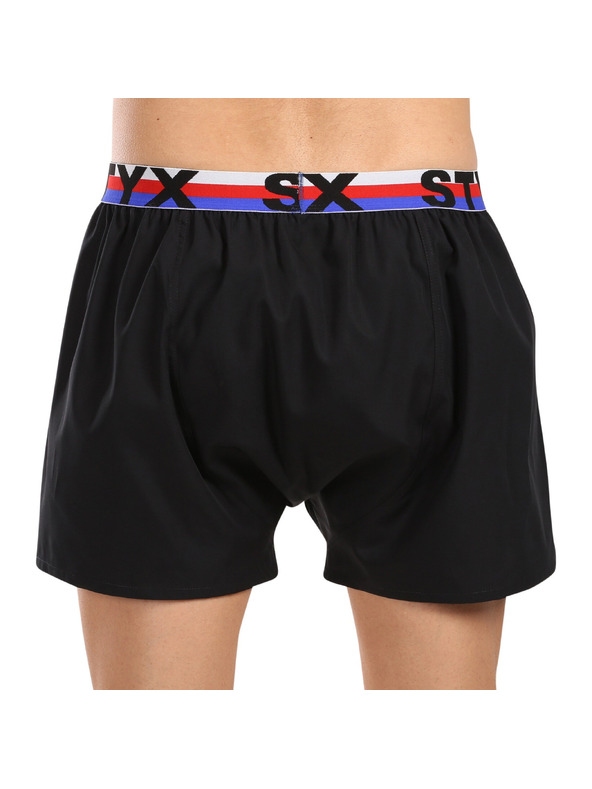 Styx Sada pěti - pánské trenky Styx sportovní guma černé trikolóra