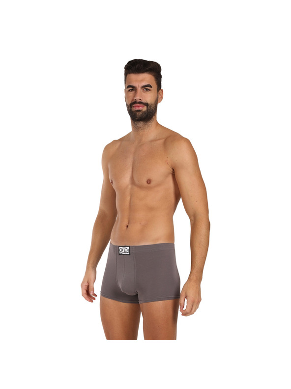 Styx Sada tří - pánské boxerky Styx klasická guma tmavě šedé