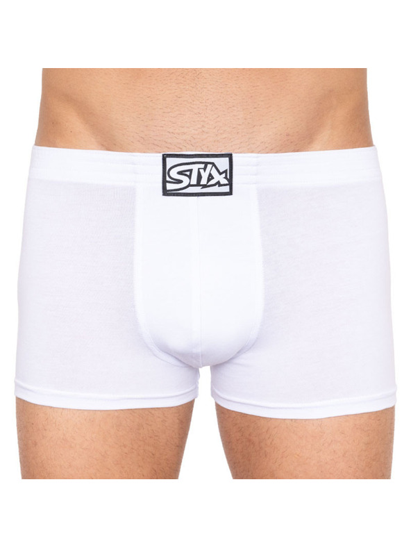 Styx Sada tří - pánské boxerky Styx klasická guma bílé