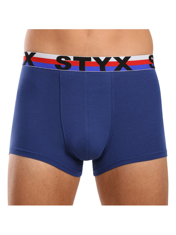 Styx Pánské boxerky Styx sportovní guma tmavě modré trikolóra