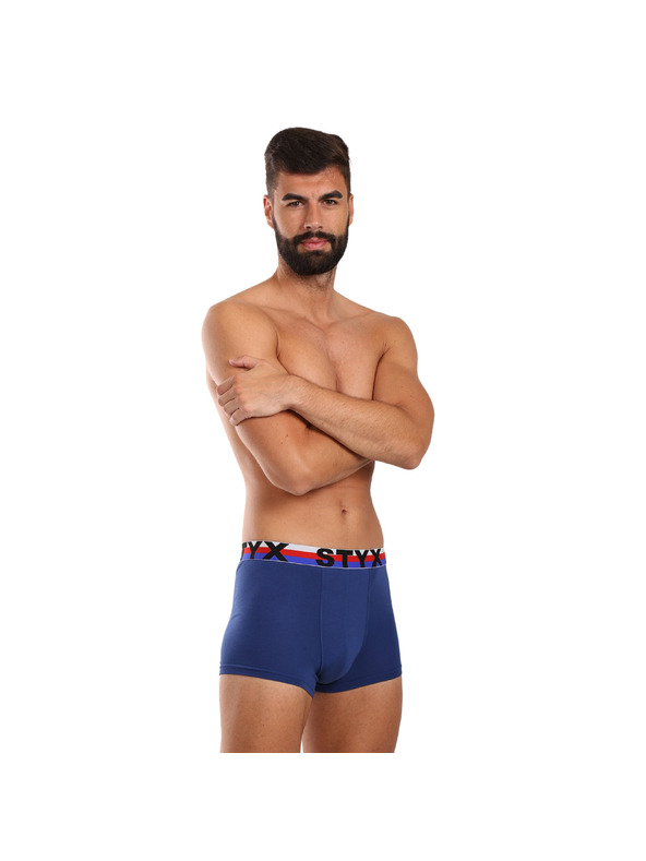 Styx Pánské boxerky Styx sportovní guma tmavě modré trikolóra