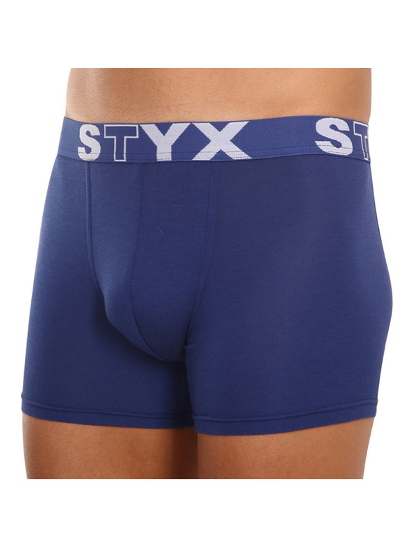 Styx Sada tří - pánské boxerky Styx long sportovní guma tmavě modré