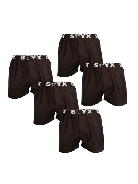 Styx Sada pěti - pánské trenky Styx sportovní guma černé