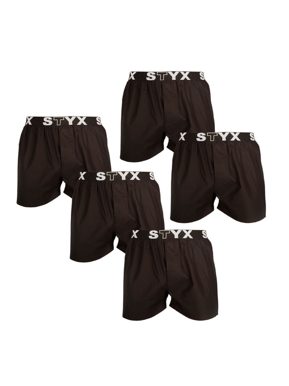 Styx Sada pěti - pánské trenky Styx sportovní guma černé