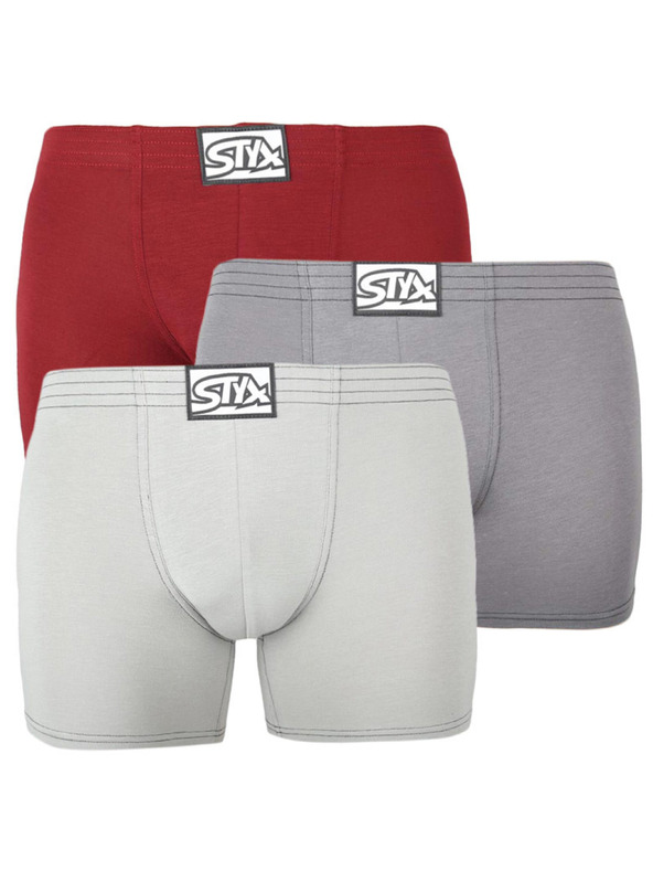 Styx Sada tří - pánské boxerky Styx long klasická guma