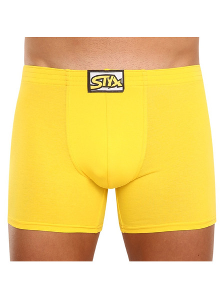 Styx Pánské boxerky Styx long klasická guma žluté
