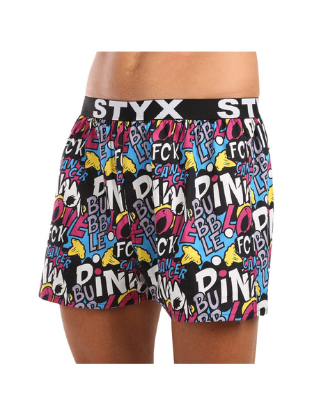 Styx Pánské trenky Styx art sportovní guma Pink Bubble