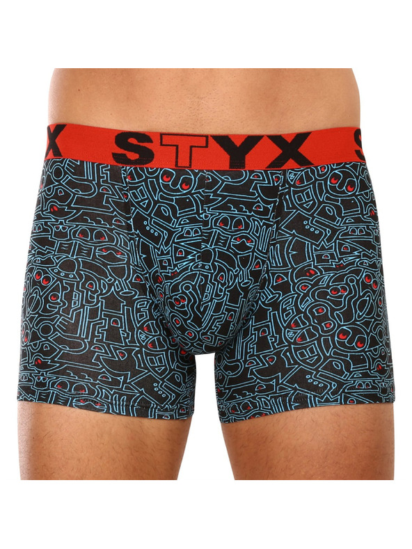 Styx Sada tří - pánské boxerky Styx long art sportovní guma vícebarevné