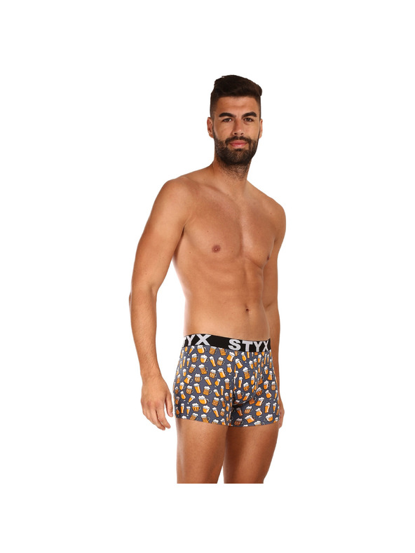 Styx Sada tří - pánské boxerky Styx long art sportovní guma vícebarevné