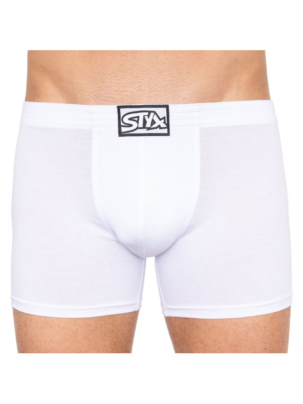Styx Sada tří - pánské boxerky Styx long klasická guma bílé