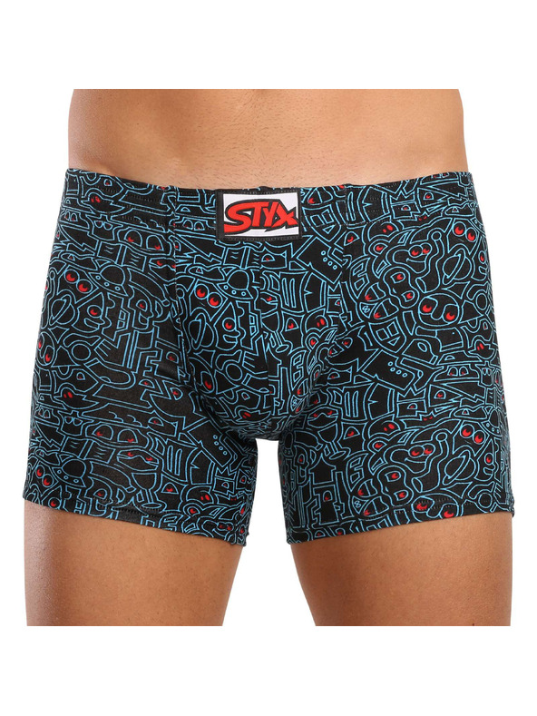 Styx Sada tří - pánské boxerky Styx long art klasická guma vícebarevné