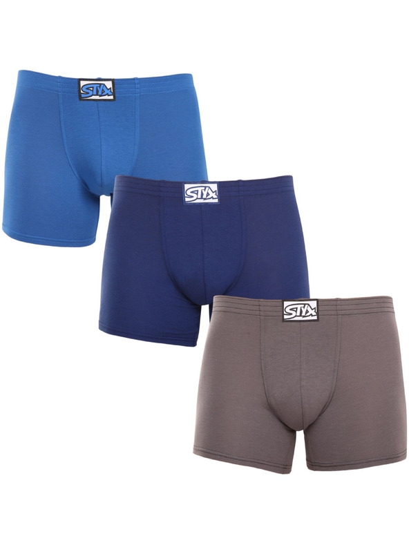 Styx Sada tří - pánské boxerky Styx long klasická guma vícebarevné