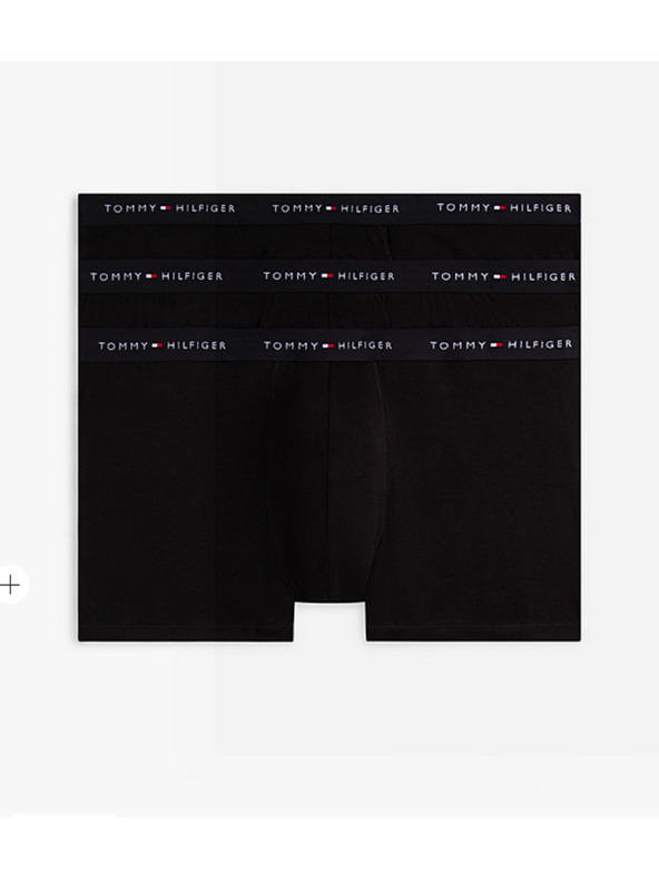 Tommy Hilfiger Sada tří - pánské boxerky Tommy Hilfiger černé nadrozměr