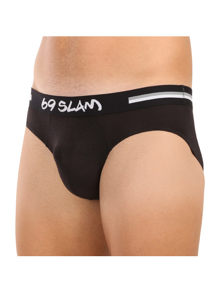 69slam Pánské slipy 69SLAM Hanry plain bamboo hip černé
