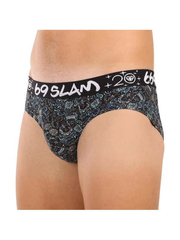 69slam Pánské slipy 69SLAM Andreas hip bamboo SKULLER